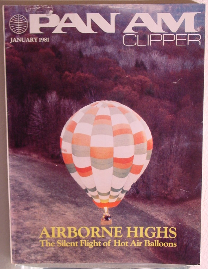 1981 January Clipper in-flight Magazine with a cover story on hot air balloons.